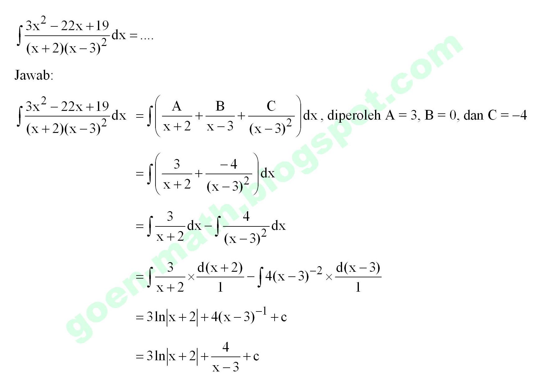 Integral Fungsi Rasional