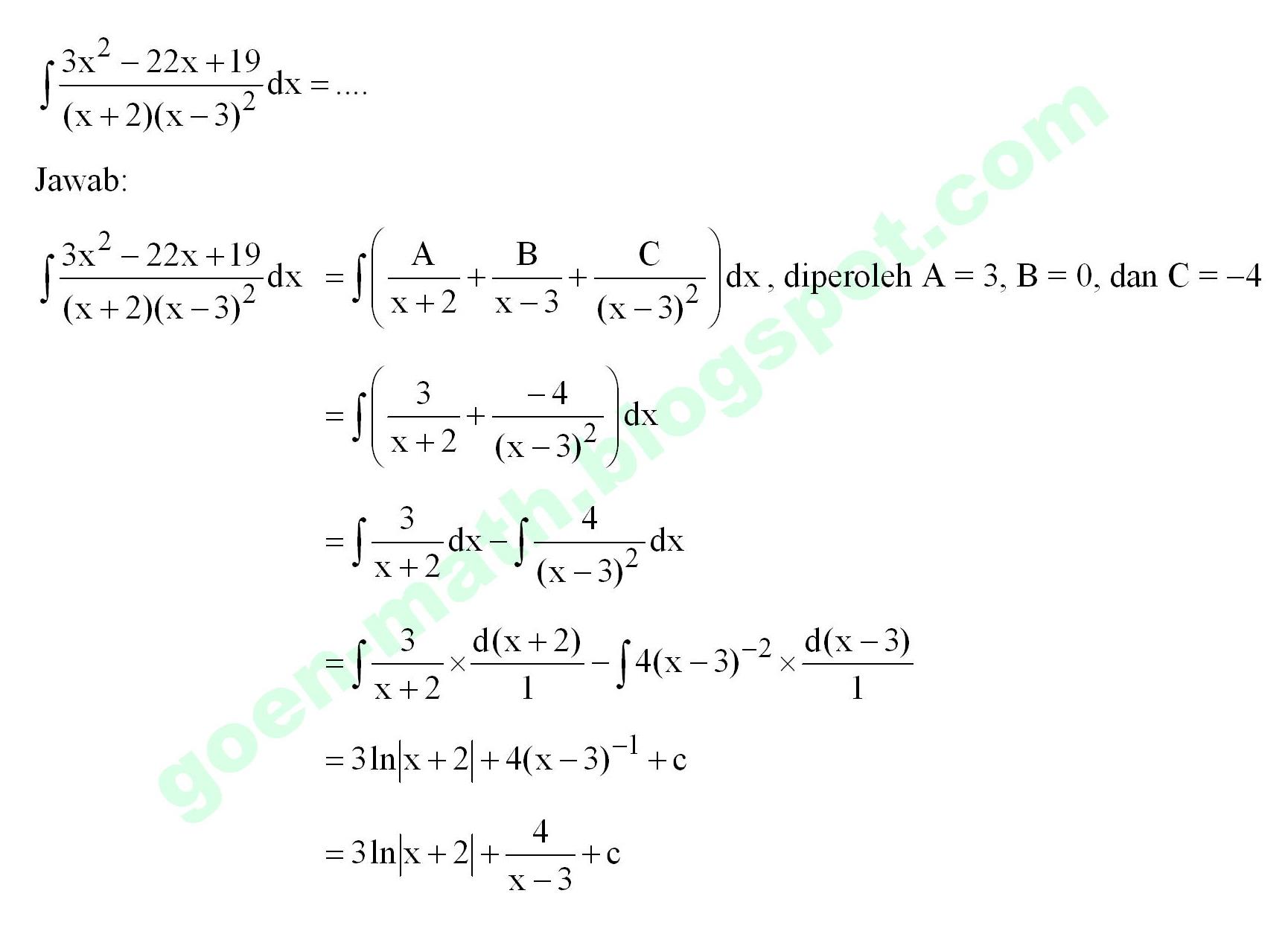 Integral Fungsi Rasional