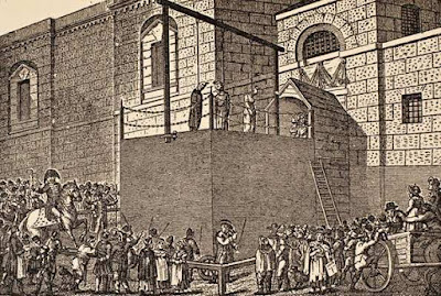 A hanging outside Newgate Prison, early 19th century