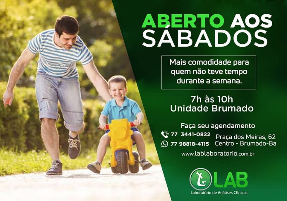 No LAB Laboratório, você também pode fazer seus exames aos sábados No LAB Laboratório, você também pode fazer seus exames aos sábados