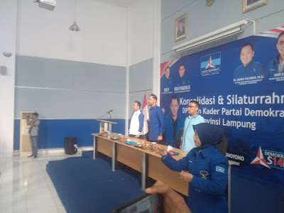 Bandara Radin Intan II kedatangan Wakil Ketua Umum DPP Partai Demokrat Agus Harimurti Yudhoyono yang akrab disapa (AHY)