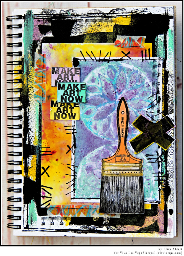 Viva Las VegaStamps!: Make Art Now - Art Journal Page by Elisa Ablett