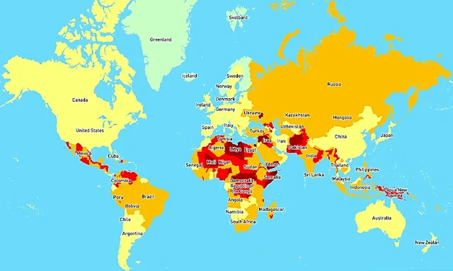 Mapa para conocer los países más y menos peligrosos 