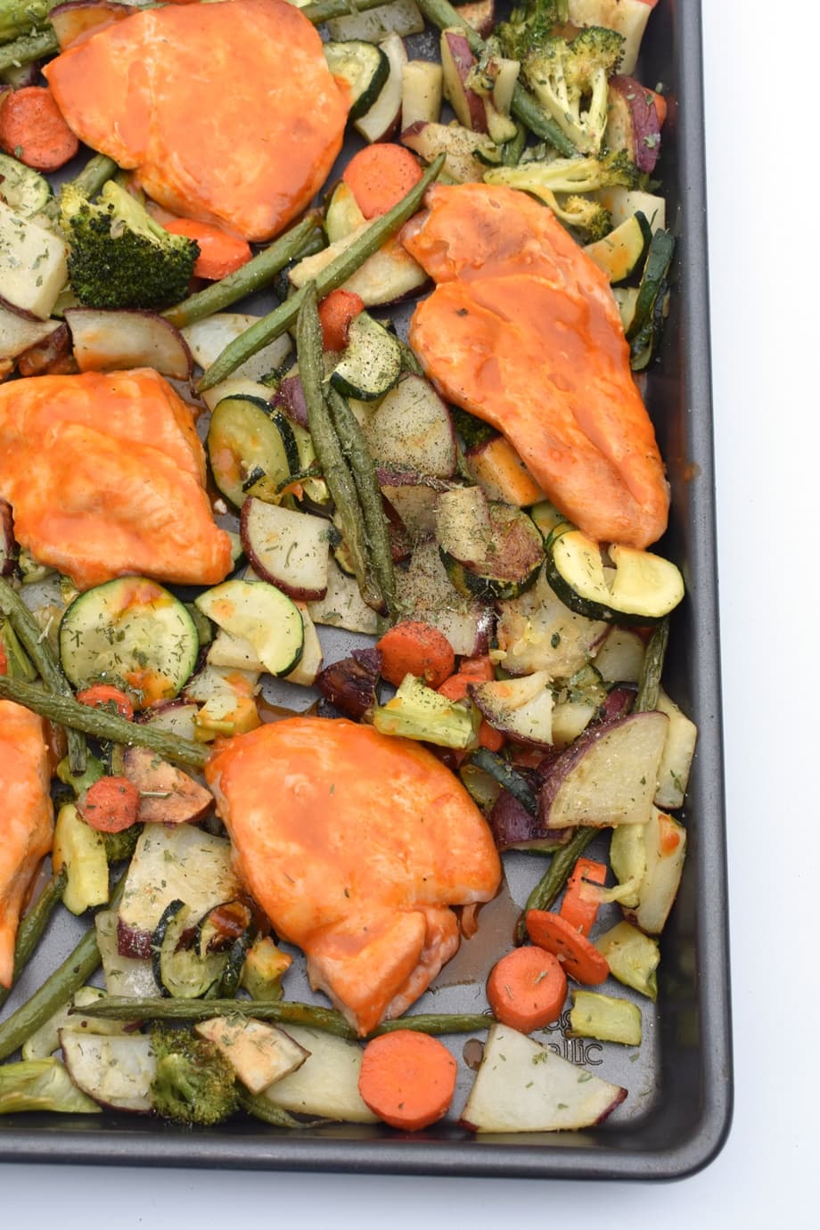 Buffalo Chicken and Roasted Ranch Vegetables