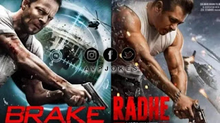 Film 'Brake' and 'Radhe: Your Most wanted bhai' poster salman-khan-copied-radhe-poster-from-this-hollywood-film-krk-claims-do-read