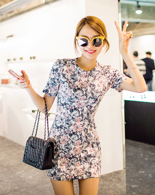 [Chuu] Short Sleeved Floral Mini Dress | KSTYLICK - Latest Korean ...