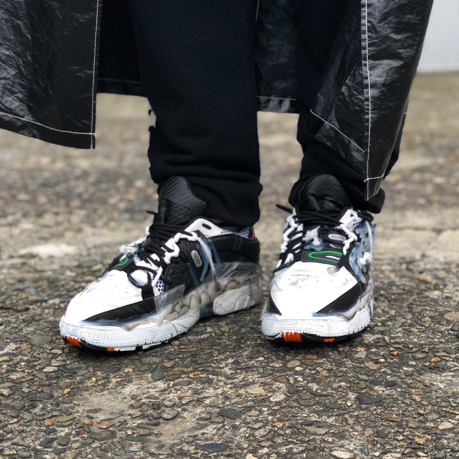 maison margiela fusion sneakers on feet