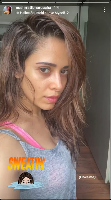 Nushrratt Bharuccha Flaunts Her Glowing Skin And No-Makeup Look Post Workout Session.