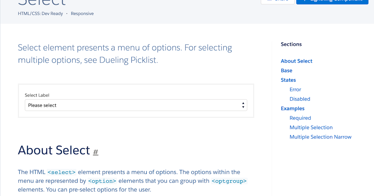 SLDS Select (UI Module)