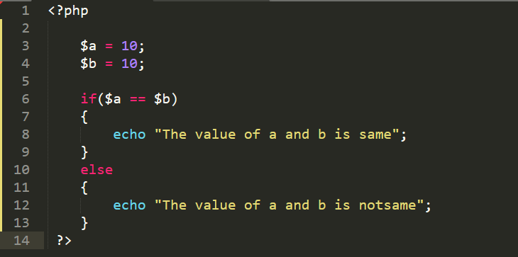 PHP if else condition