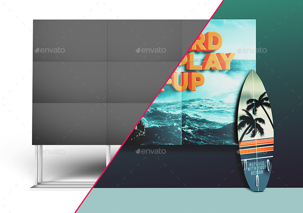 3D Animated Surfboard and HD Display Mock-Up Scene Template 27056336 4 3D Animated Surfboard and HD Display Mock Up Scene Template 27056336.