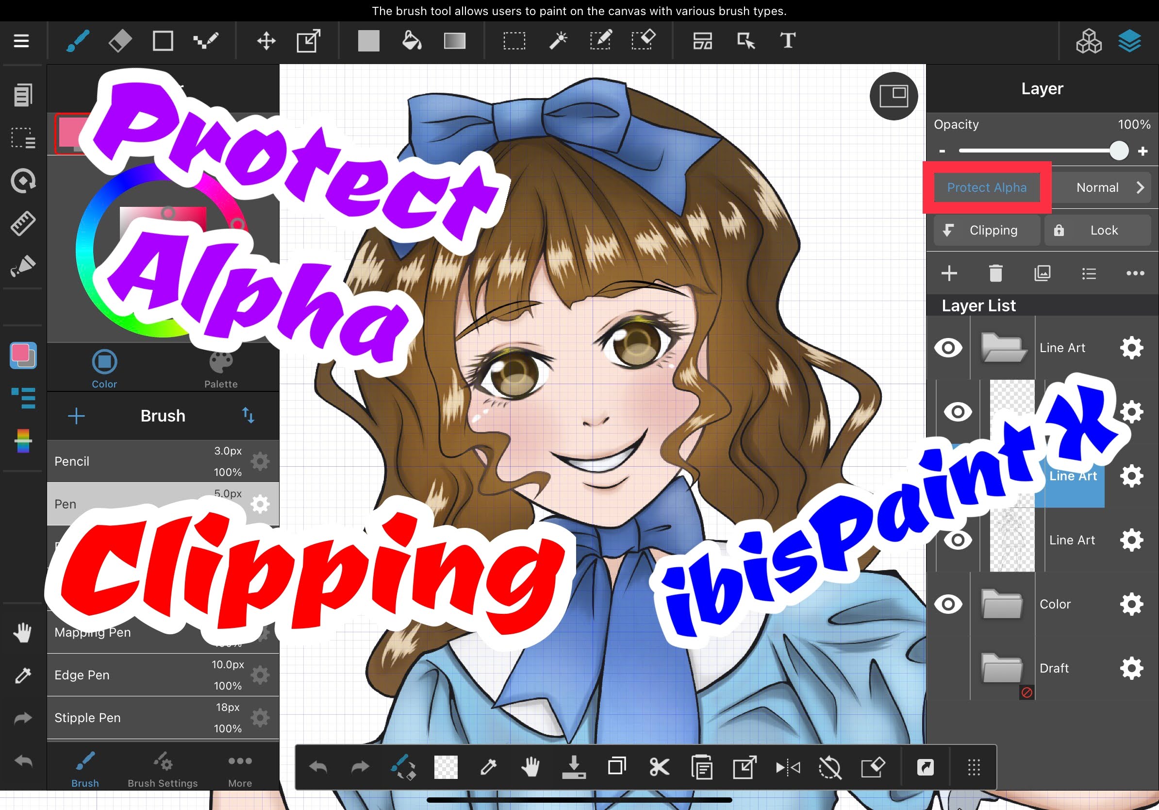 Clipping and Protect Alpha in MediBang Paint