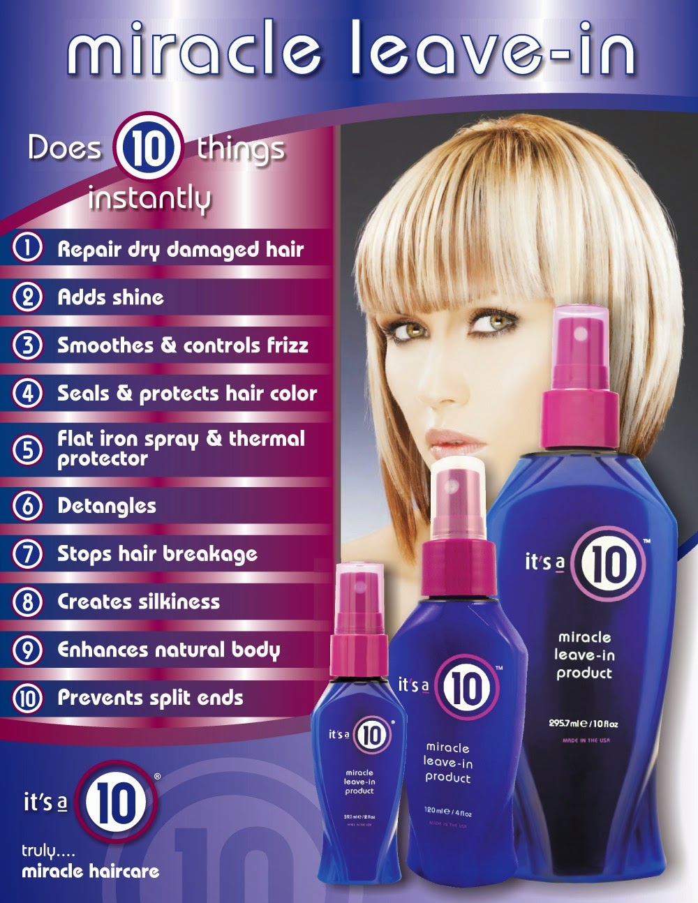 BunnyBeautyLove It's a 10 Miracle Leave in product for hair / Cruelty Free