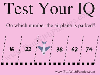 Can you find the missing parking number? 16, 22, ?, 38, 62, 74