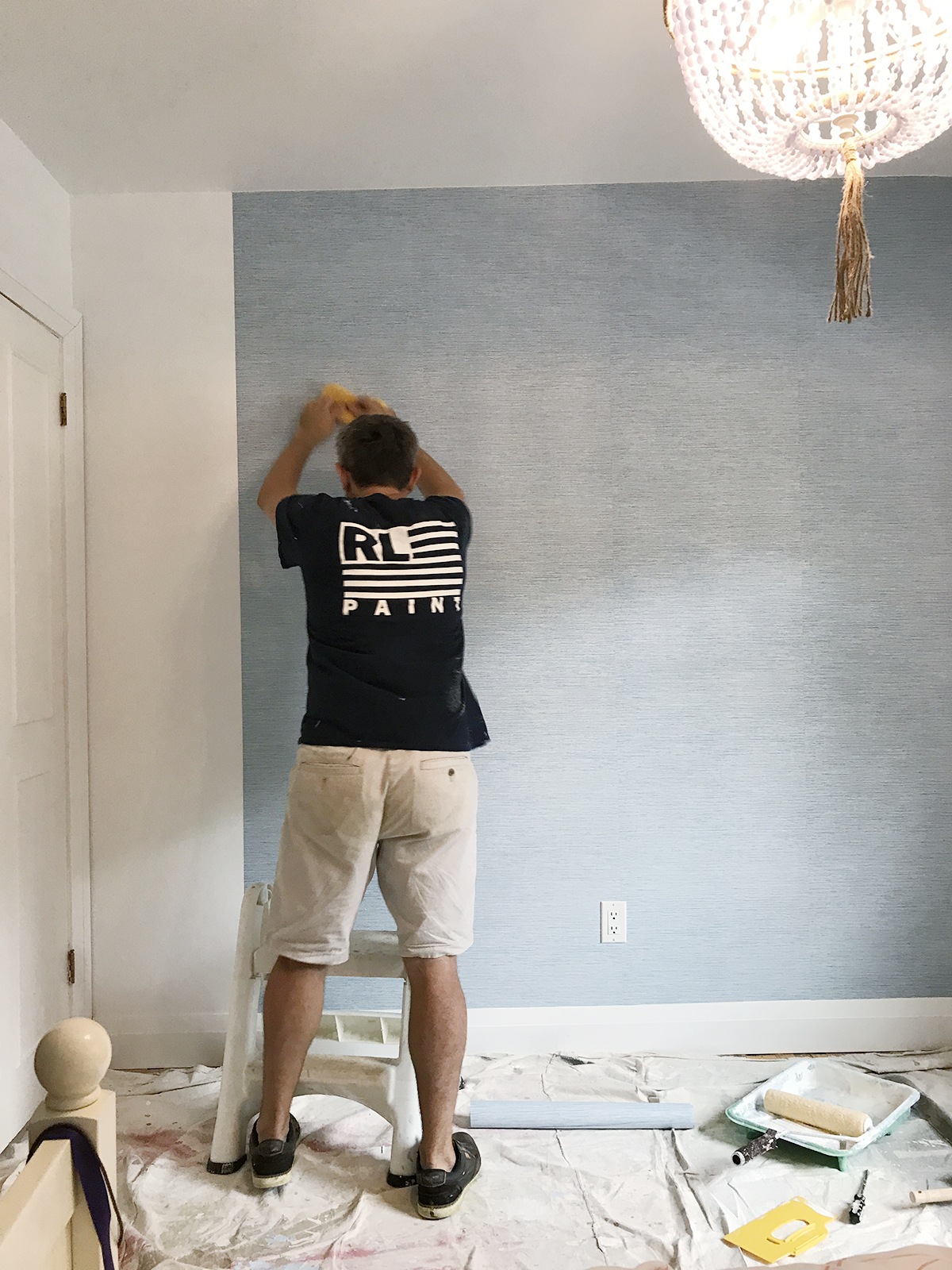 bluestem blue faux grasscloth wallpaper