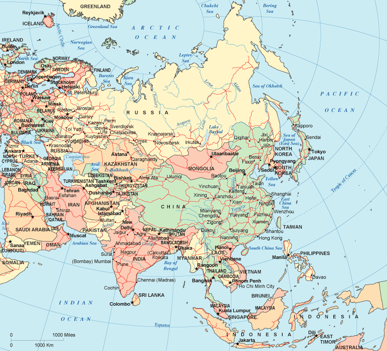 Asia Map Region Country | Map of World Region City