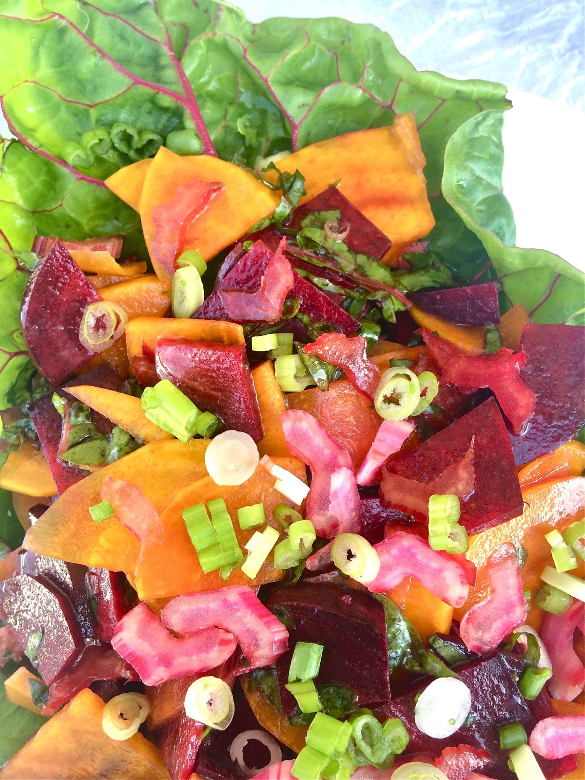 A Quick Beet and Swiss Chard Salad