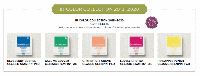 In color collection - try the new ink pads from Stampin' Up!, and the new ink formulation starting MAY, while you save 10% on these In color collection - try the new ink pads from Stampin' Up!, and the new ink formulation starting MAY, while you save 10% on these