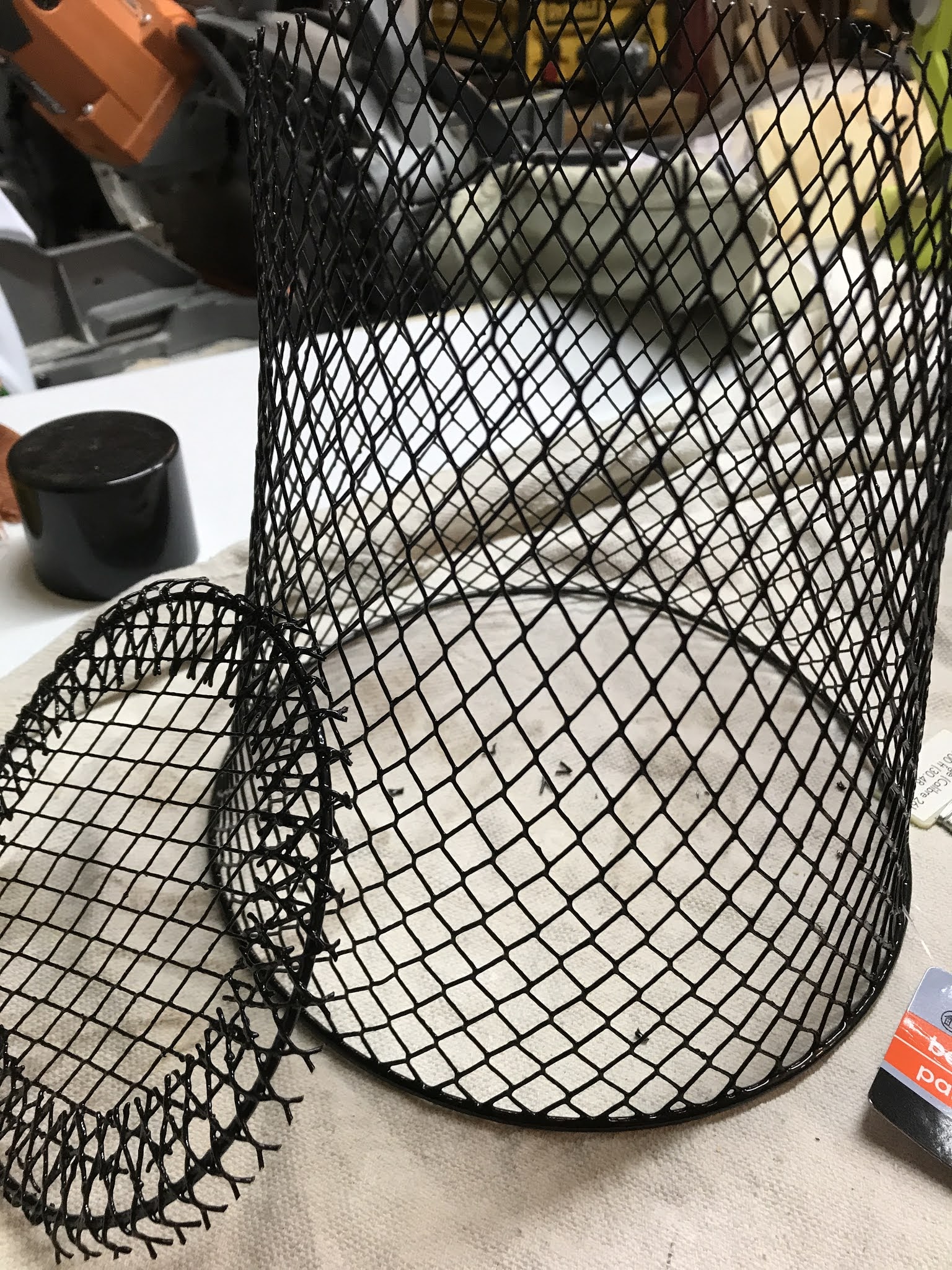 Let's Add Sprinkles Dollar Tree Trash Basket Into Wire Cloche