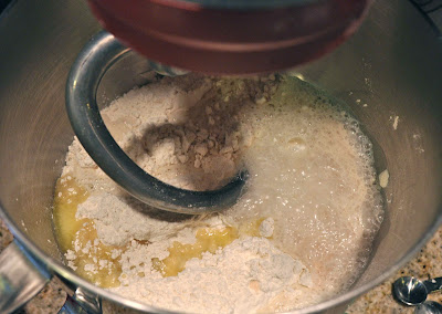 Easy Olive garden breadsticks being mixed