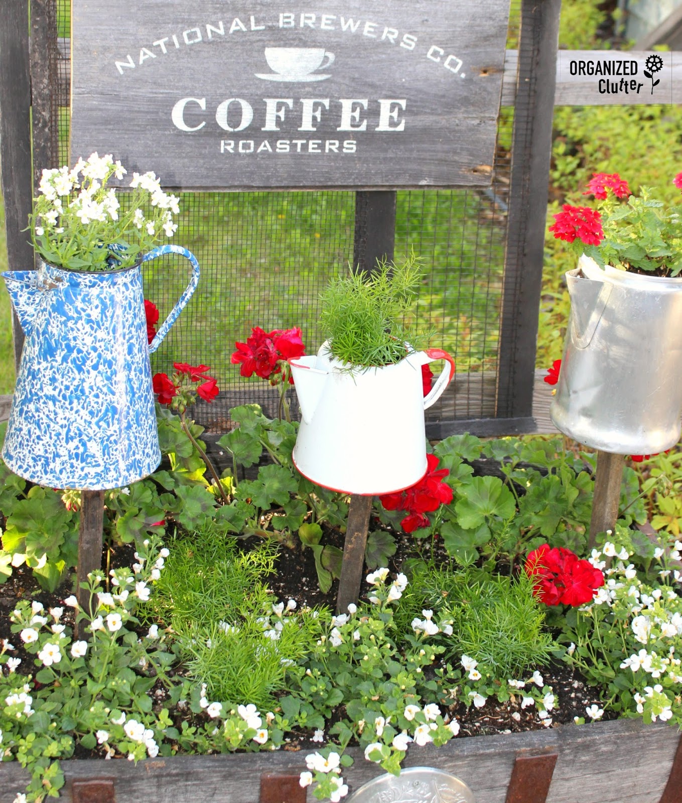 Junk Garden Coffee Pot Planters Organized Clutter