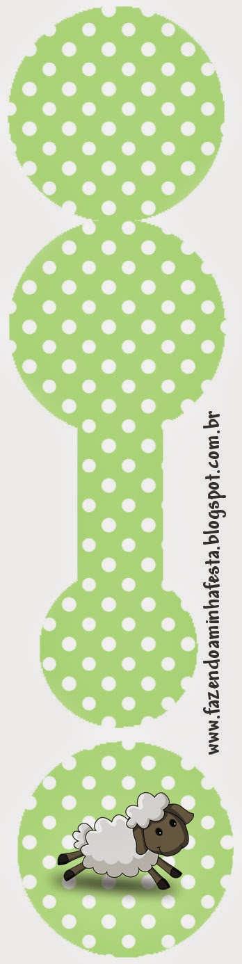 Ovejita en Fondo Celeste y Verde: Invitaciones para Imprimir Gratis.