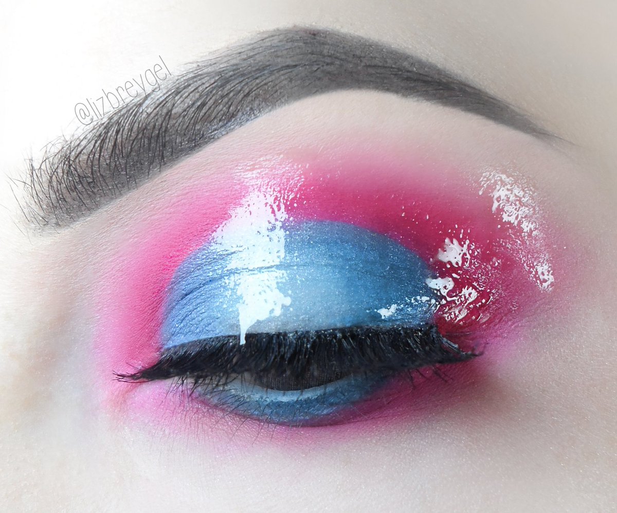 close up of creative, editorial makeup look by Liz Breygel makeup blogger.