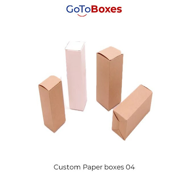 GoToBoxes provide creatively designed Custom Paper Boxes with biodegradable material. We offer exquisite top-quality boxes with free shipment at affordable prices.