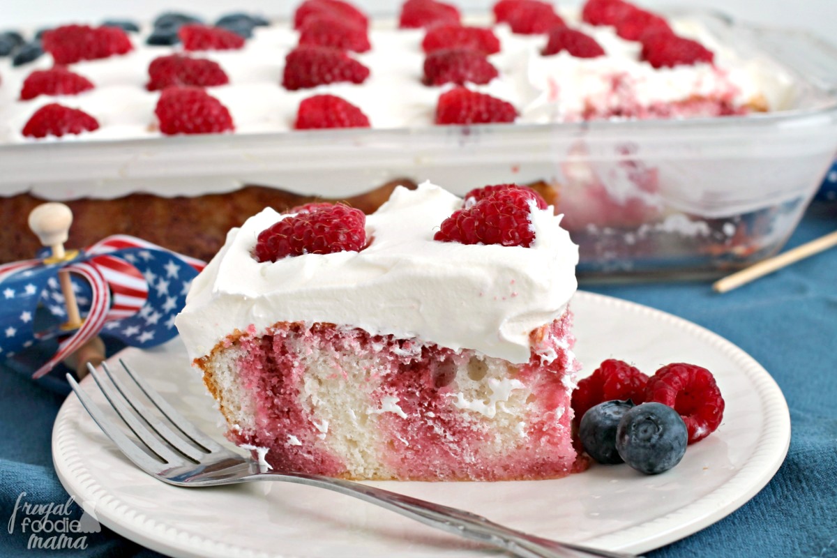 Frugal Foodie Mama Berry Patriotic Poke Cake