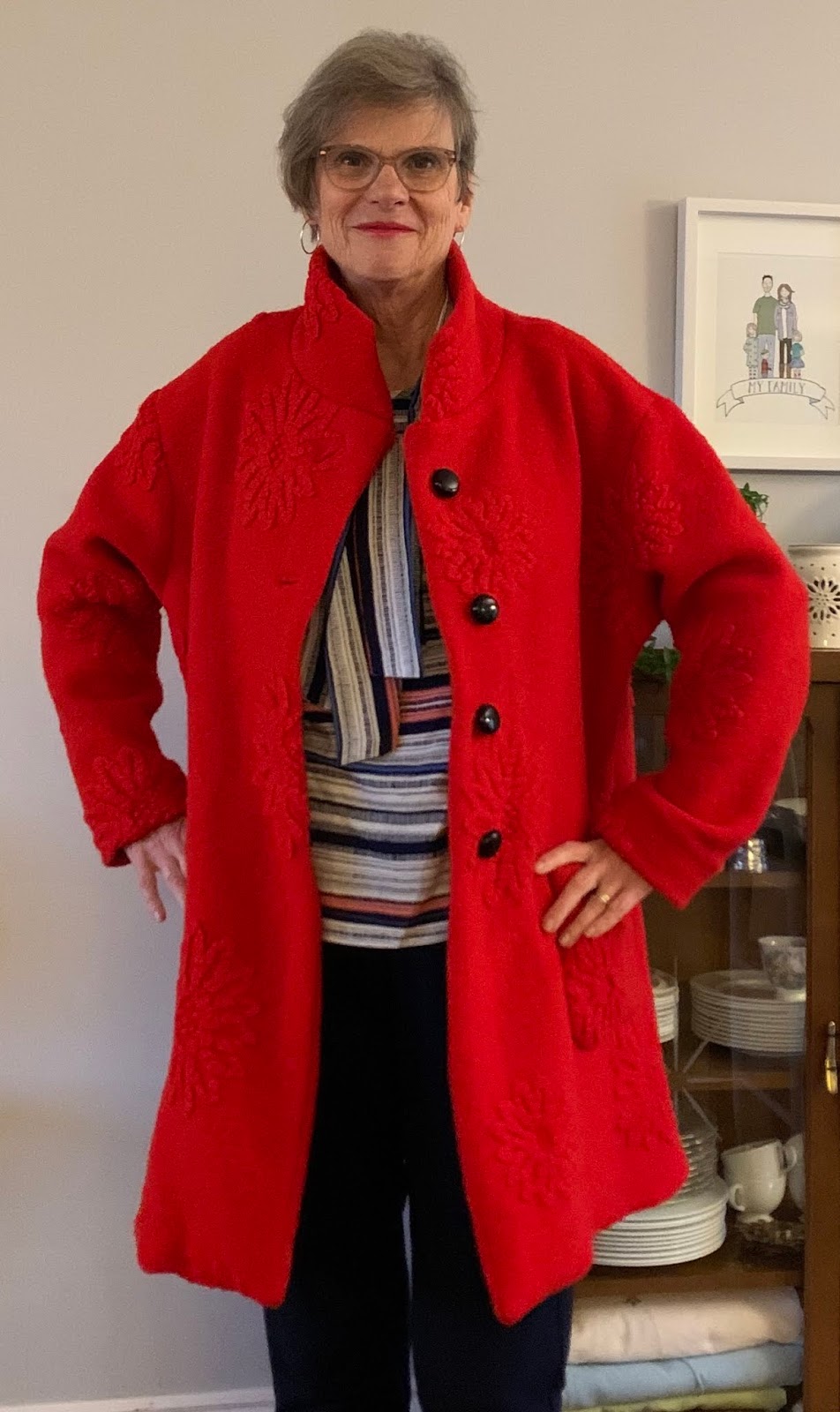 Red boiled wool jacket Clearance