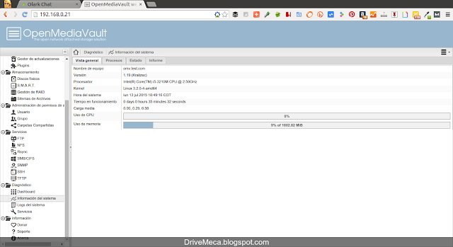 DriveMeca actualizando OpenMediaVault paso a paso