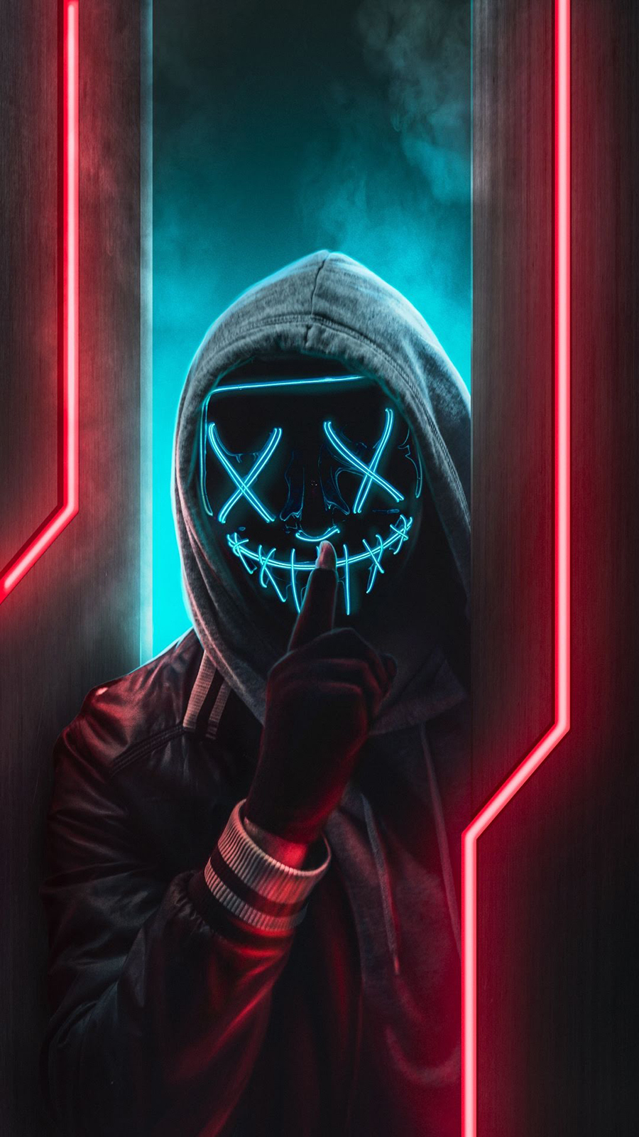 neon mask man wallpaper - HD Mobile Walls