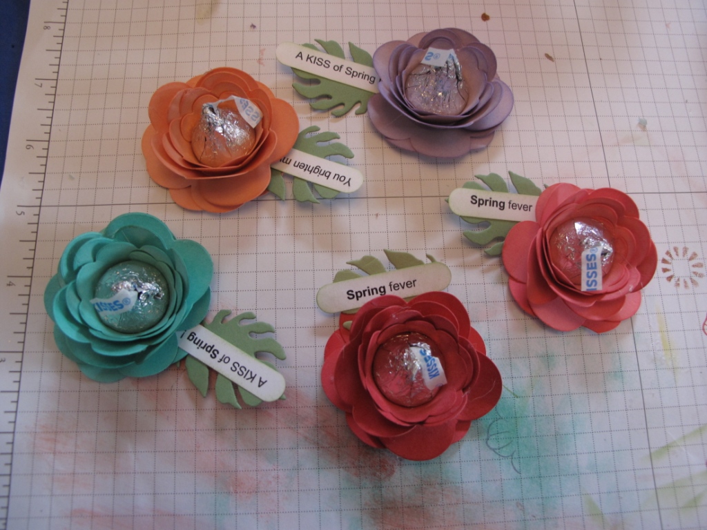 Craft Room Stamper Hershey Kisses Flowers for Meals On Wheels