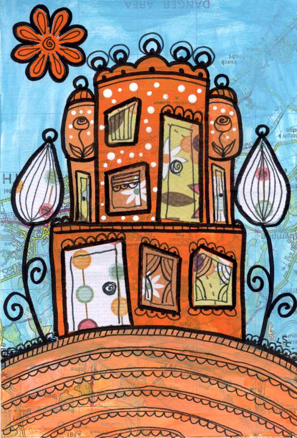 dots 'n' doodles Sunday Postcard Art Quirky
