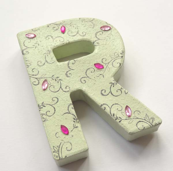 Flutterby Crafts 3d Cardboard Letter Papier Mache Letters R, A and F.