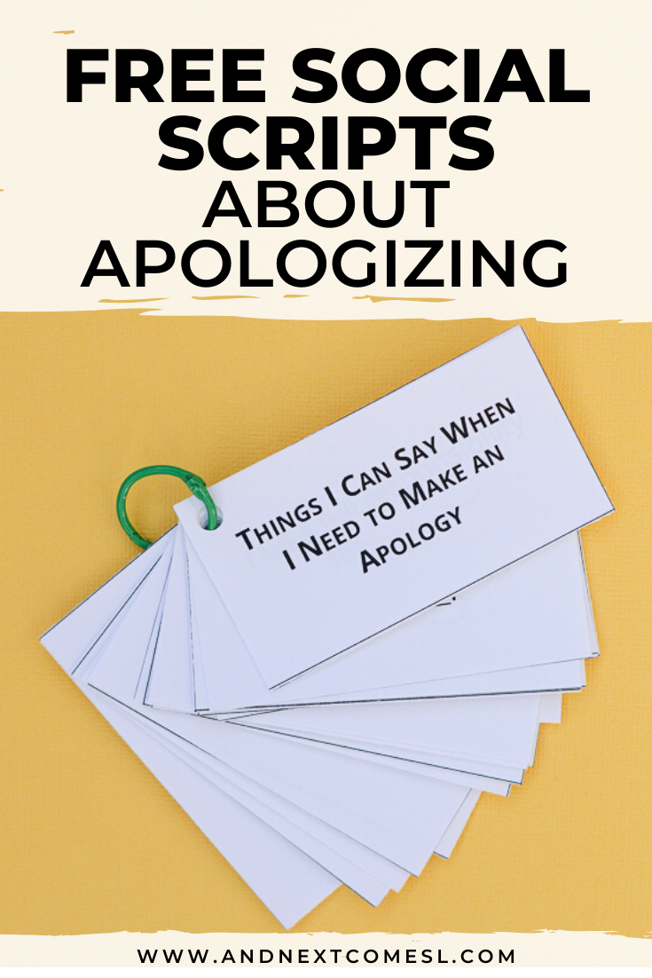Free Printable How to Apologize Social Scripts for Kids And Next