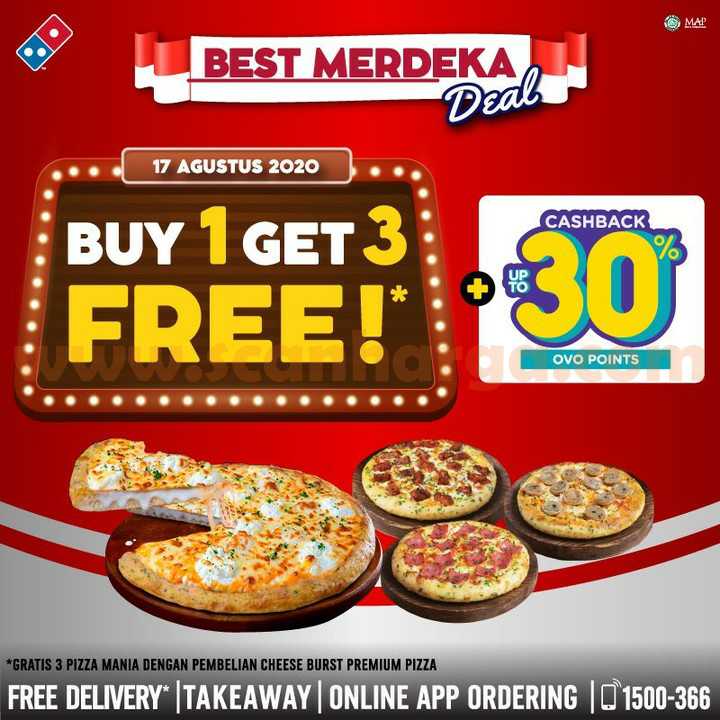 Dominos Pizza Promo Merdeka Best Deal Beli 1 Gratis 3 Pizza Mania