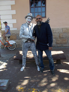 With the most popular "Street Pantomime Artist" of "V & A Waterfront".