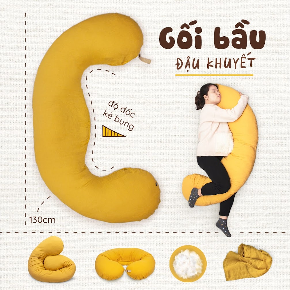 [A159] Lý do Mẹ Bầu nên mua gối bầu Đậu Khuyết