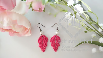 Pendientes en macramé, aros, aretes, Earrings, hoops, earrings in macramé by #AdrianaAbril