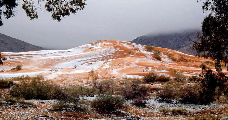 Breath-Taking Pictures Of Snow In Sahara For The First Time In 37 Years Breath-Taking Pictures Of Snow In Sahara For The First Time In 37 Years