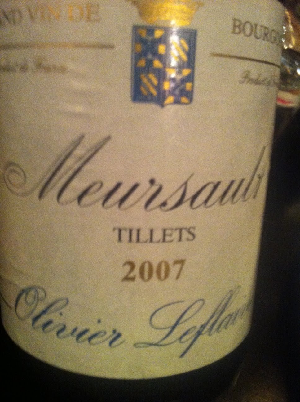 Meursault 2007 by Leflaive