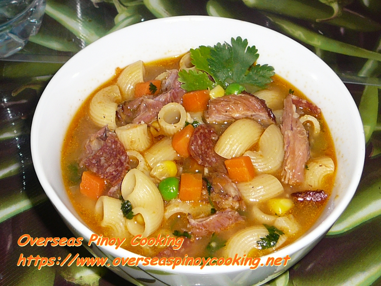 Pinoy Ham Bone Macaroni Soup