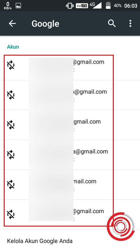 Cara melihat daftar kontak di akun google
