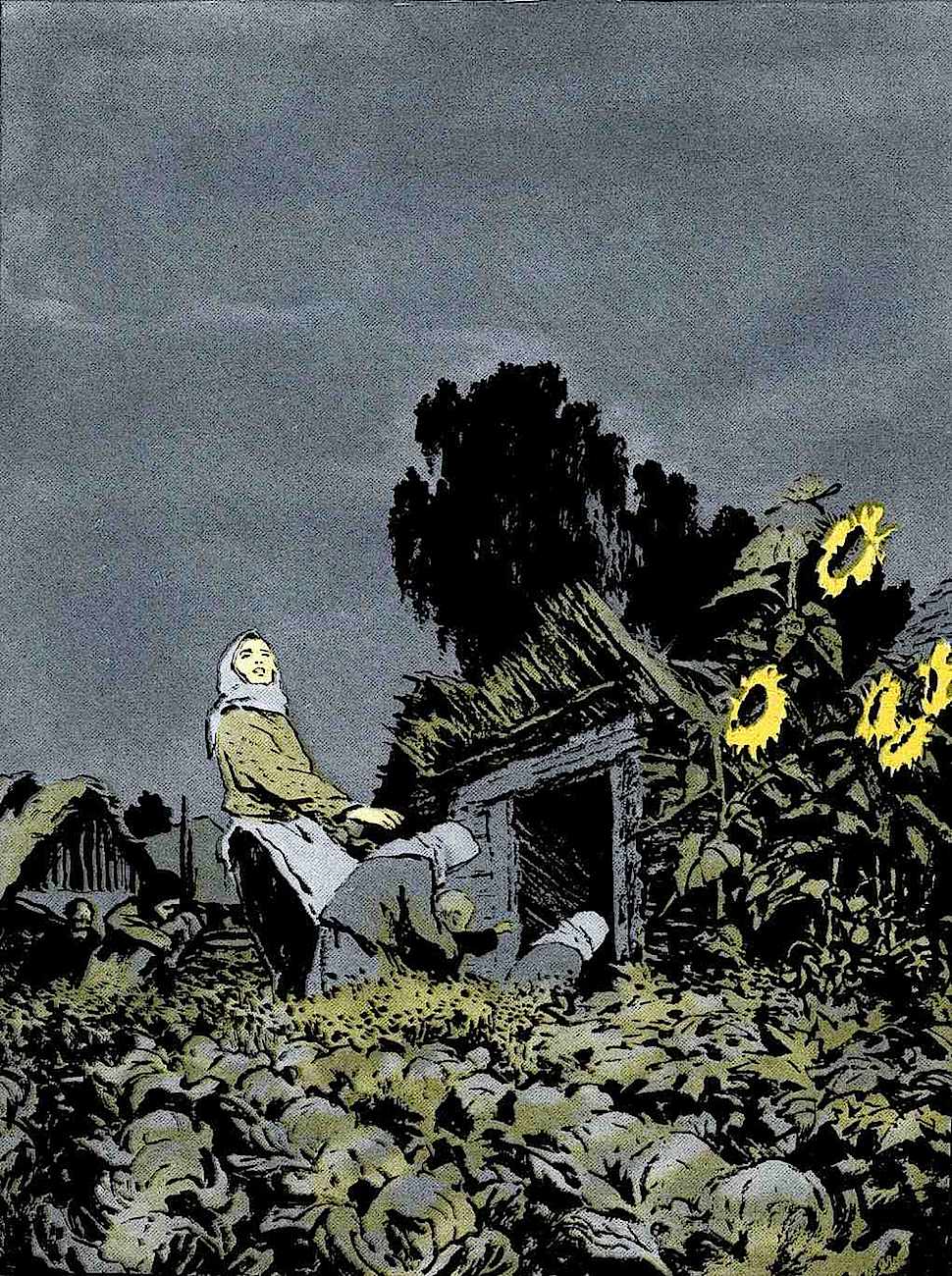 1959 Russian illustration a 1959 Russian illustration, shelter from the gathering storm