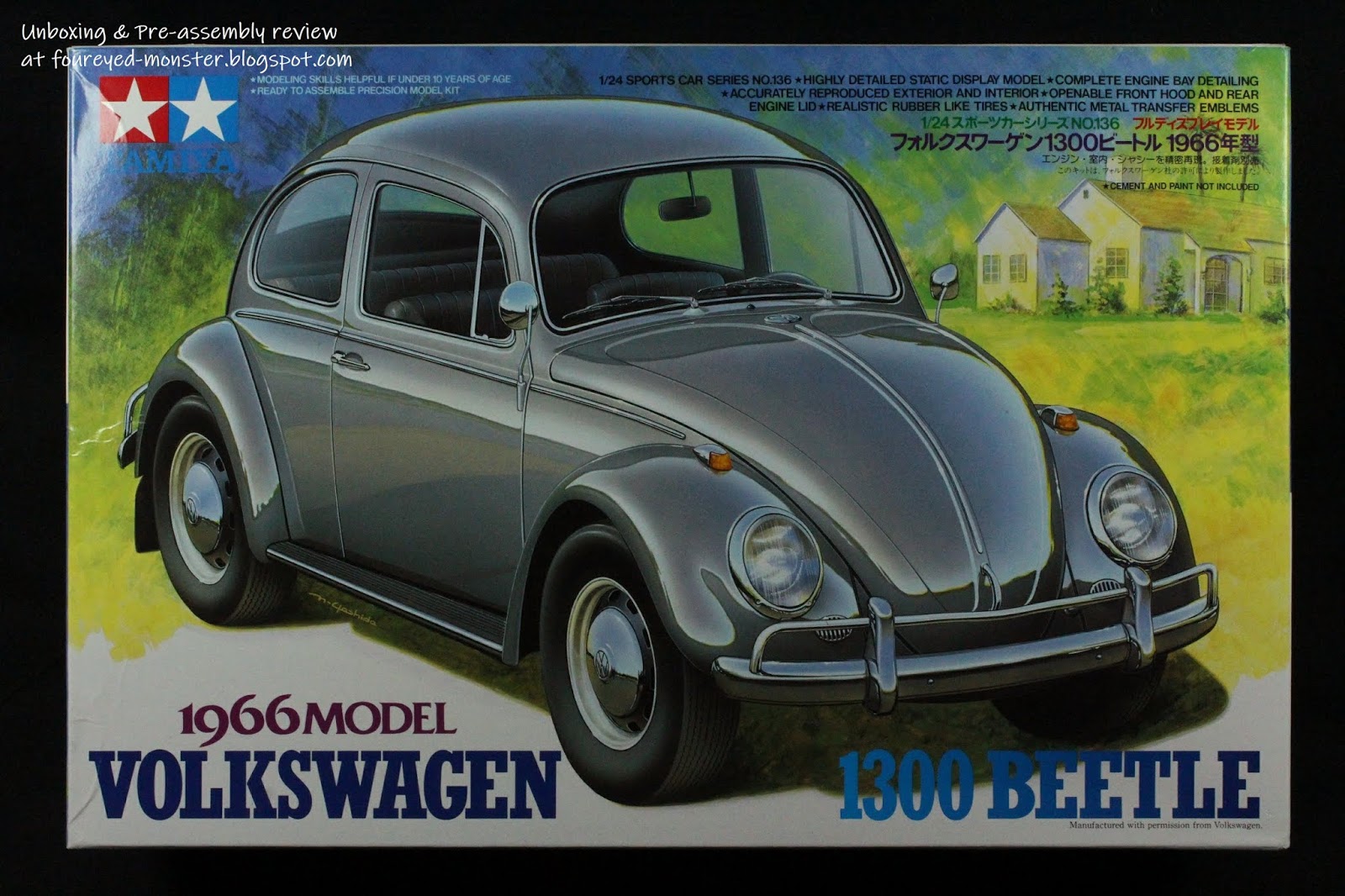 Tamiya 1/24 Sports Car Series No.136 Volkswagen 1300 Beetle 1966 Plastic Model 