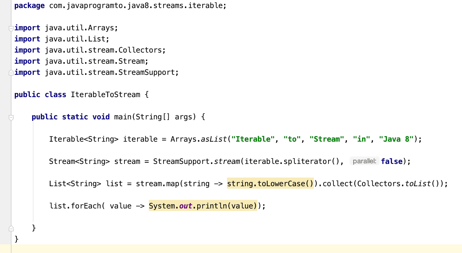 Java 8 – How to convert Iterable to Stream | JavaProgramTo.com