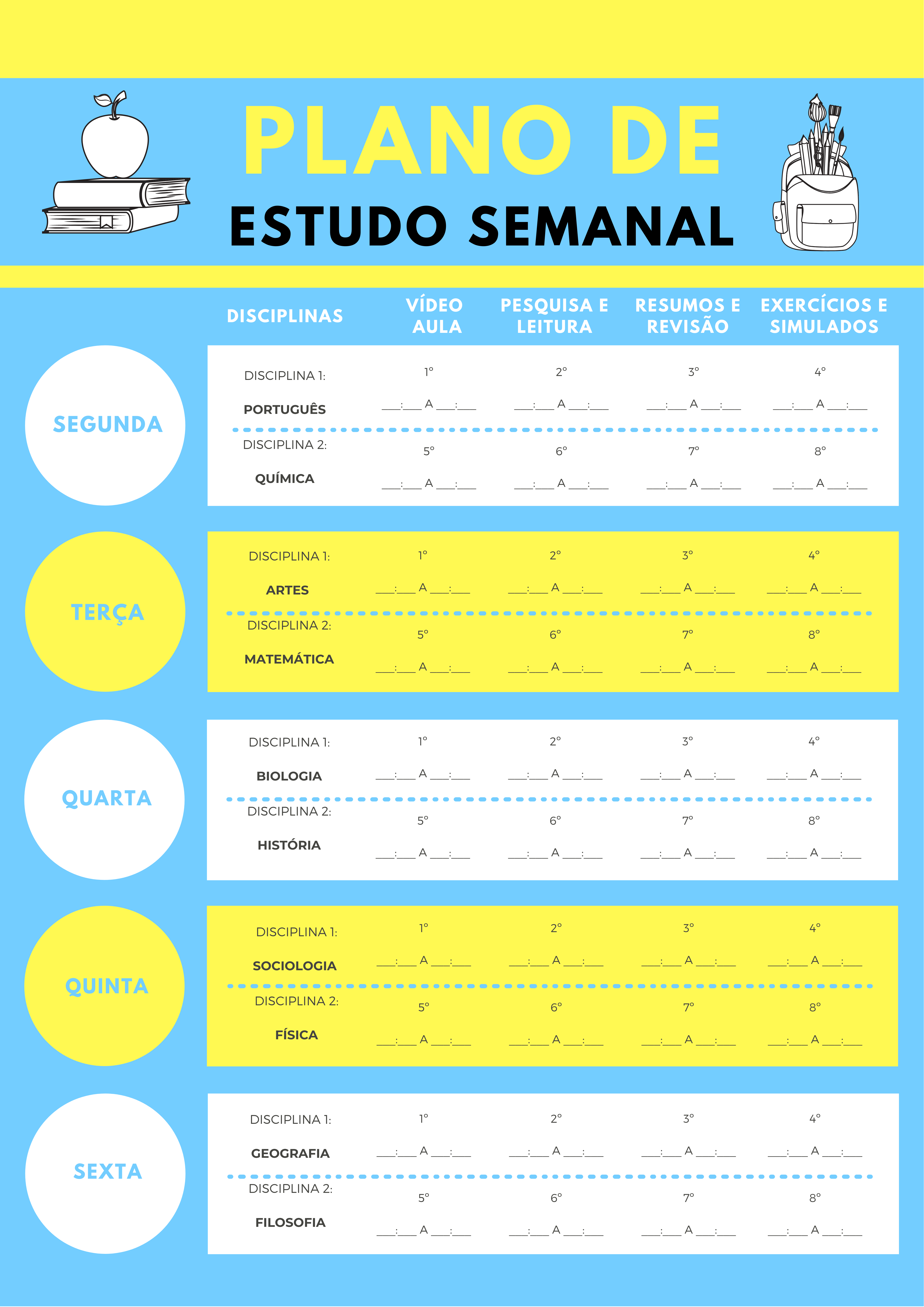 planejamento de estudos