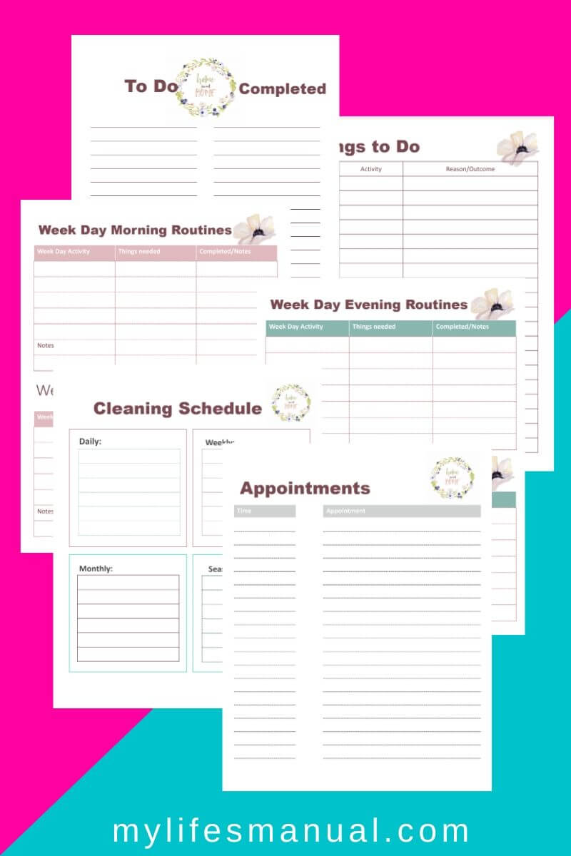 Free Home Organizing Printables - Easily Organize Your Home And Schedule