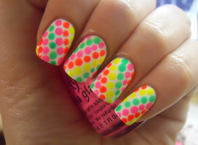 Holy Manicures: Neon Dot Nails.